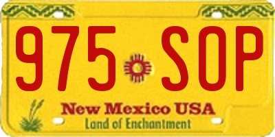 NM license plate 975SOP