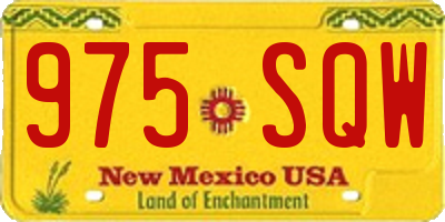 NM license plate 975SQW