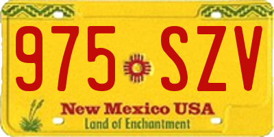 NM license plate 975SZV