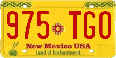 NM license plate 975TGO