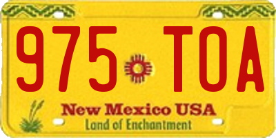 NM license plate 975TOA