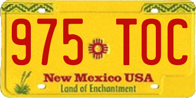 NM license plate 975TOC