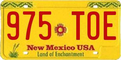 NM license plate 975TOE