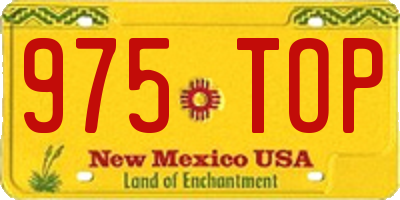 NM license plate 975TOP