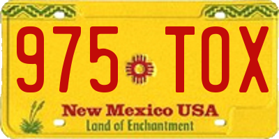 NM license plate 975TOX