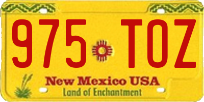 NM license plate 975TOZ