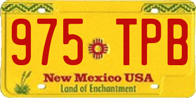 NM license plate 975TPB