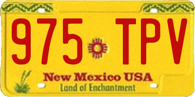 NM license plate 975TPV