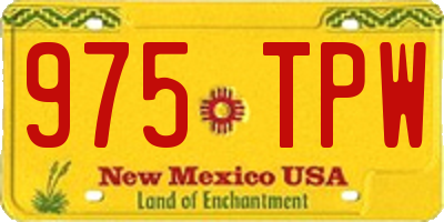 NM license plate 975TPW