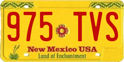 NM license plate 975TVS