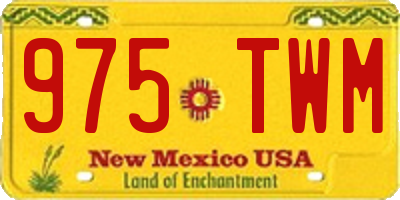 NM license plate 975TWM