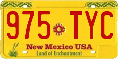 NM license plate 975TYC