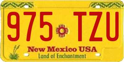 NM license plate 975TZU