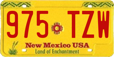 NM license plate 975TZW