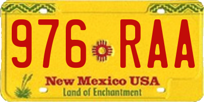 NM license plate 976RAA