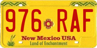 NM license plate 976RAF