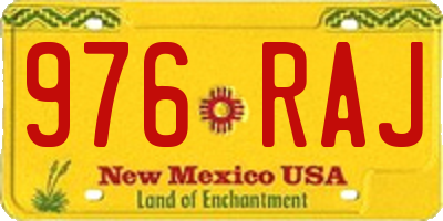 NM license plate 976RAJ