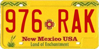 NM license plate 976RAK