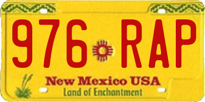 NM license plate 976RAP