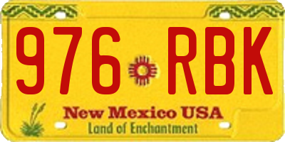 NM license plate 976RBK