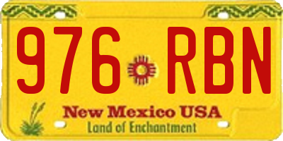 NM license plate 976RBN