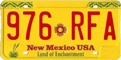 NM license plate 976RFA