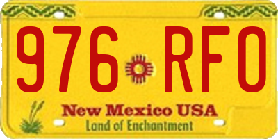 NM license plate 976RFO
