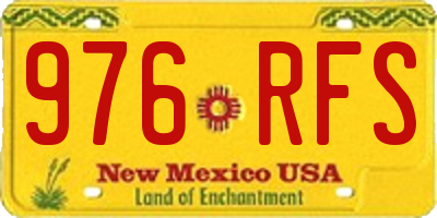 NM license plate 976RFS
