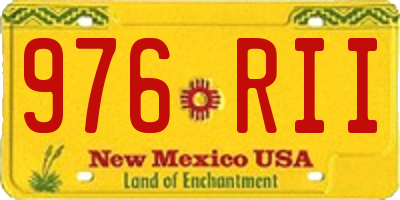 NM license plate 976RII