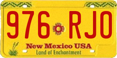 NM license plate 976RJO