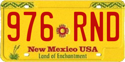 NM license plate 976RND