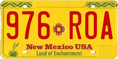 NM license plate 976ROA