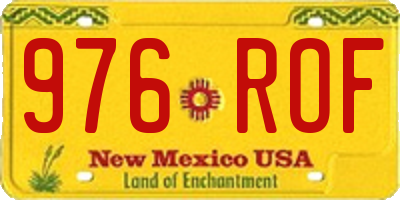NM license plate 976ROF