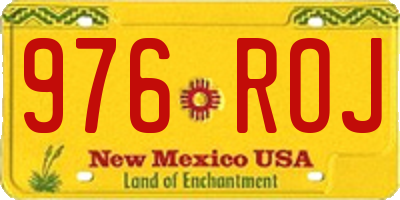 NM license plate 976ROJ