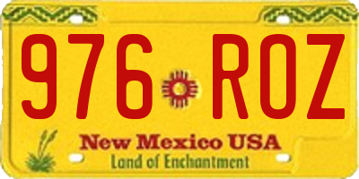 NM license plate 976ROZ