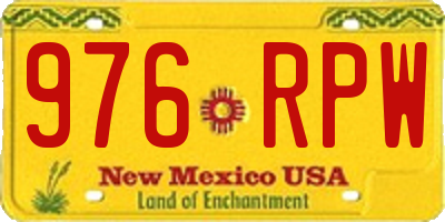 NM license plate 976RPW