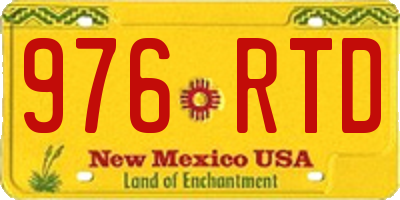 NM license plate 976RTD
