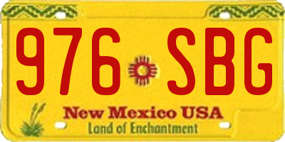 NM license plate 976SBG