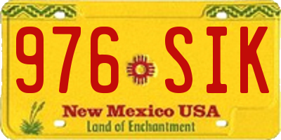 NM license plate 976SIK