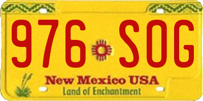 NM license plate 976SOG