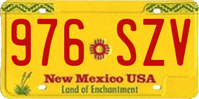 NM license plate 976SZV