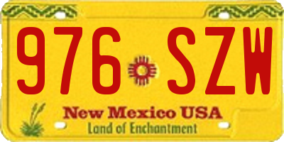 NM license plate 976SZW