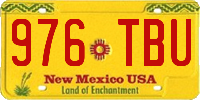 NM license plate 976TBU