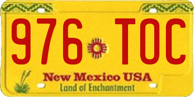 NM license plate 976TOC
