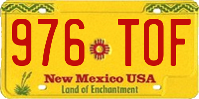 NM license plate 976TOF