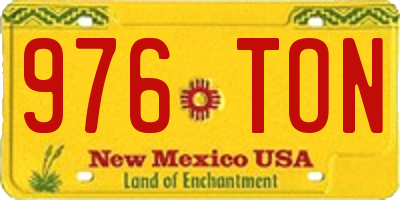 NM license plate 976TON