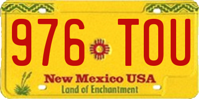 NM license plate 976TOU