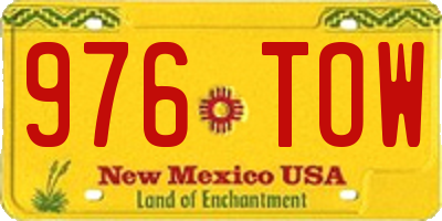 NM license plate 976TOW