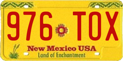 NM license plate 976TOX
