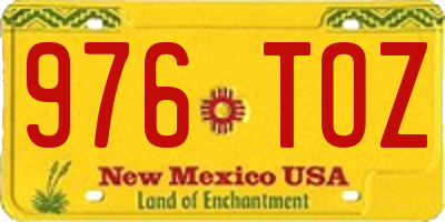 NM license plate 976TOZ